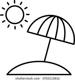 Vector Beach Umbrella Outdoor Icon Design
