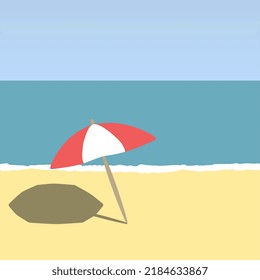 Vector beach umbrella with shadow