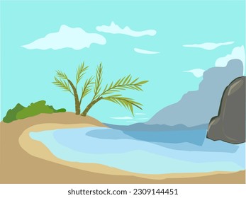 vista vectorial de la playa y ondas de choque