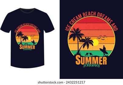 Vector Beach vintage summer T shirt design sea beach
 svg
