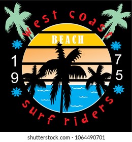vector beach west coast surf riders