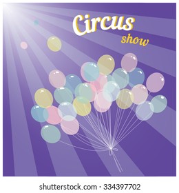 Vector beackground with balloons in circus