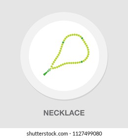 vector bead necklace illustration, jewelry design symbol - woman accessory