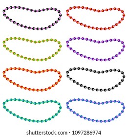 Vector Beads for Women Isolated on White Background. Jewelry Necklace Fashion Design. Islamic Rosary