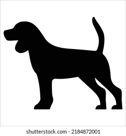 Vector Beagle dog breed silhouette isolated on white background