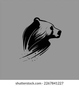 vector bear animal, for retro logos, emblems, badges, label templates and t-shirt vintage design elements.