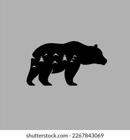 animal de oso vectorial, para logotipos retro, emblemas, insignias, plantillas de etiquetas y elementos de diseño vintage de camisetas.