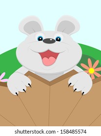 Vector bear climbs over the fence