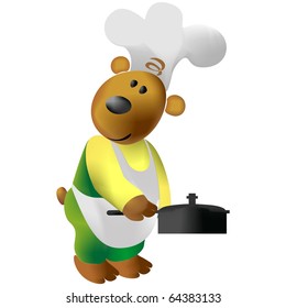 Vector. Bear cooking color 25