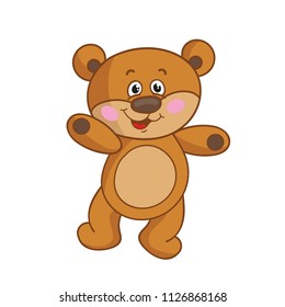 Vector bear cub on a white background.