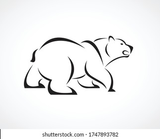 Vector bear design white background  Wild Animals  Easy editable layered vector illustration 
