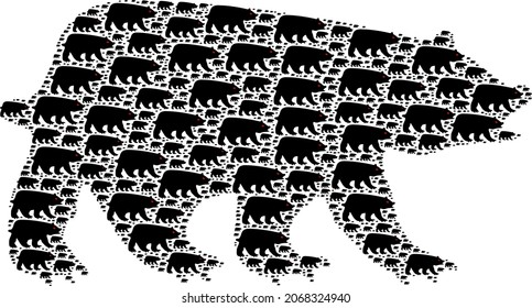 Vector bear fractal is done of random fractal bear icons. Fractal combination from bear.