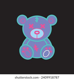 Vector bear with halloween theme