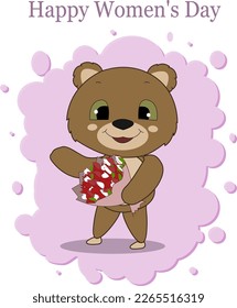 Vector bear, has many layers, all parts are separated and grouped