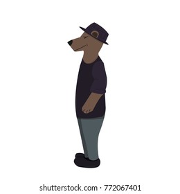 vector, bear in a hat and suit