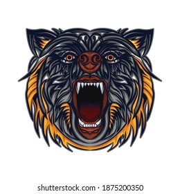 Tiger Anger Head Vector Illustration Stock Vector (Royalty Free) 284136479