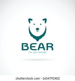Vector of bear head design and the letters on white background. Wild Animals. Easy editable layered vector illustration.