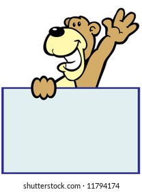 Vector Bear Holding Sign Placard Ready Stock Vector (royalty Free 