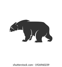 Vector bear illustration. Black and white vector object.