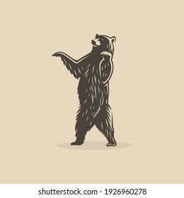 Vector bear illustration. Monochrome illustration with a bear.