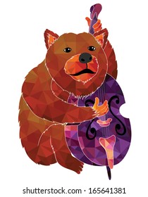 Vector bear musician 