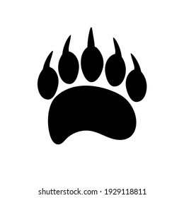 Vector Bear Paw Print On Transparent Background