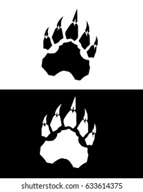 Vector Bear Paw Set in Black and White