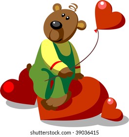 Vector. Bear ready love color 20. More Cartoons see in portfolio