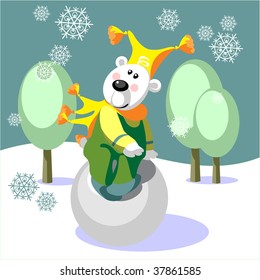 Vector. Bear ready xmas color 14. More Cartoons see in portfolio
