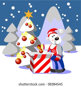 Vector. Bear ready xmas color 19. More Cartoons see in portfolio