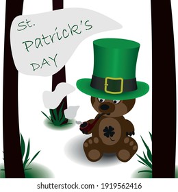 vector bear for saint patrick day