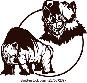 Ilustración de silueta de oso vectorial, "arte original"