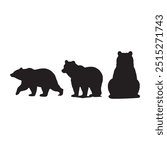 Vector bear silhouette isolated on white background Bear icon modern symbol logo, Vector illustration logo bear silhouette