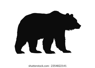 Vector bear silhouette isolated on white background Bear icon modern symbol logo