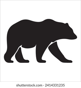 Vector bear silhouette isolated on white background Bear icon modern symbol logo black bear image