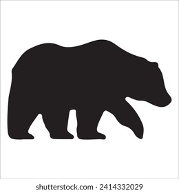 Vektor-Bär-Silhouette einzeln auf weißem Hintergrund Bärensymbol, modernes Symbol, schwarzer Bär