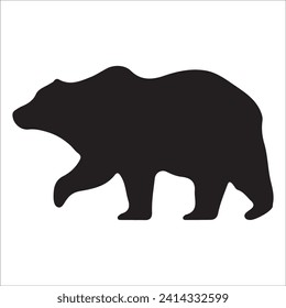 Vector bear silhouette isolated on white background Bear icon modern symbol logo black bear image