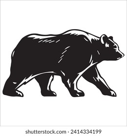 Vector bear silhouette isolated on white background Bear icon modern symbol logo black bear image