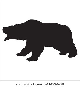 Vector bear silhouette isolated on white background Bear icon modern symbol logo black bear image