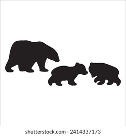 Silución del oso vector aislado en fondo blanco Icono del oso símbolo moderno imagen del oso negro