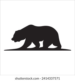 Vector bear silhouette isolated on white background Bear icon modern symbol logo black bear image