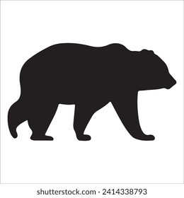 Vector bear silhouette isolated on white background Bear icon modern symbol logo black bear image