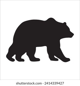 Vector bear silhouette isolated on white background Bear icon modern symbol logo black bear image