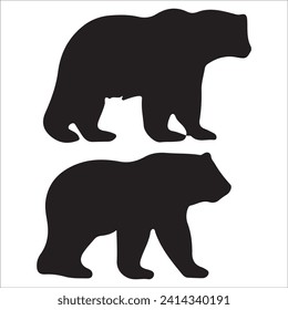 Vector bear silhouette isolated on white background Bear icon modern symbol logo black bear image