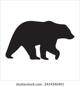 Vector bear silhouette isolated on white background Bear icon modern symbol logo black bear image
