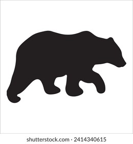 Vector bear silhouette isolated on white background Bear icon modern symbol logo black bear image