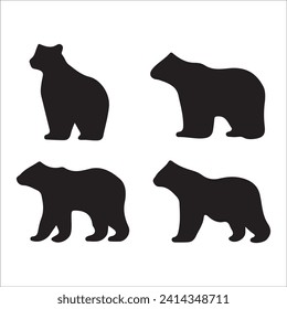 Vektor-Bär-Silhouette einzeln auf weißem Hintergrund Bärensymbol, modernes Symbol, schwarzer Bär