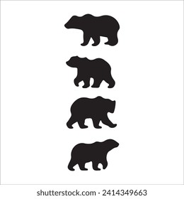 Vector bear silhouette isolated on white background Bear icon modern symbol logo black bear image