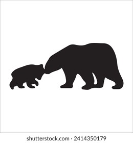 Vector bear silhouette isolated on white background Bear icon modern symbol logo black bear image