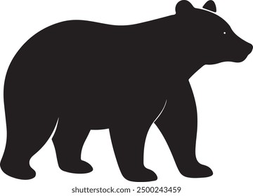 Vector bear silhouette isolated on white background Bear icon modern symbol logo